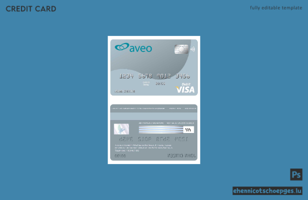 Vorschau einer Beispielkarte der Aveo Bank Australia